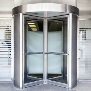 revolving door of modern building